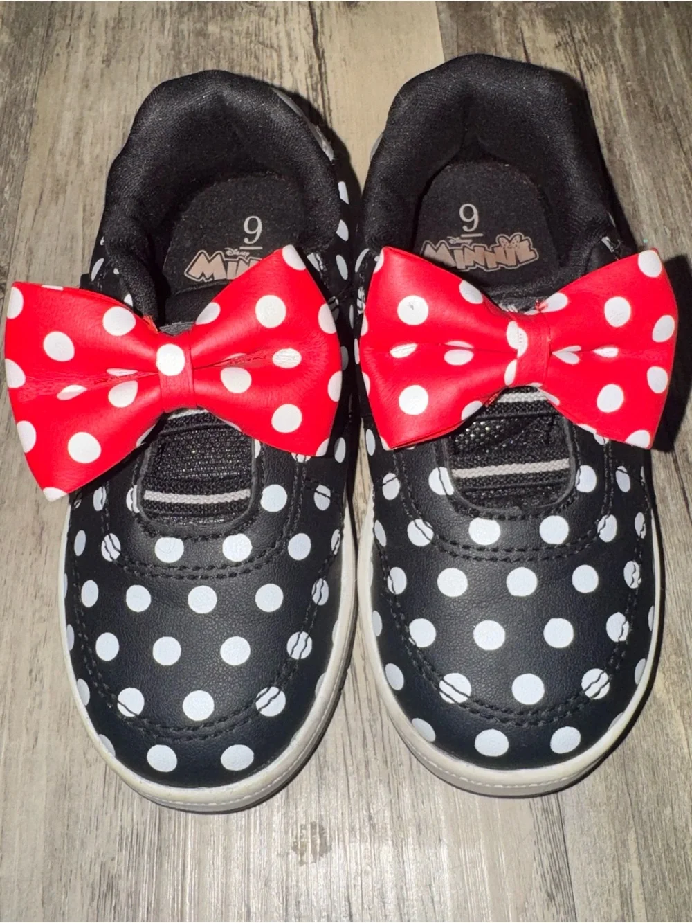 Disney Polka Dot Minnie Mouse Sneakers with Red Bow